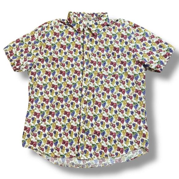 Kennington The Estate Shirt Mens Grape Pattern Cream Button Up Camp Size XL - Picture 1 of 6